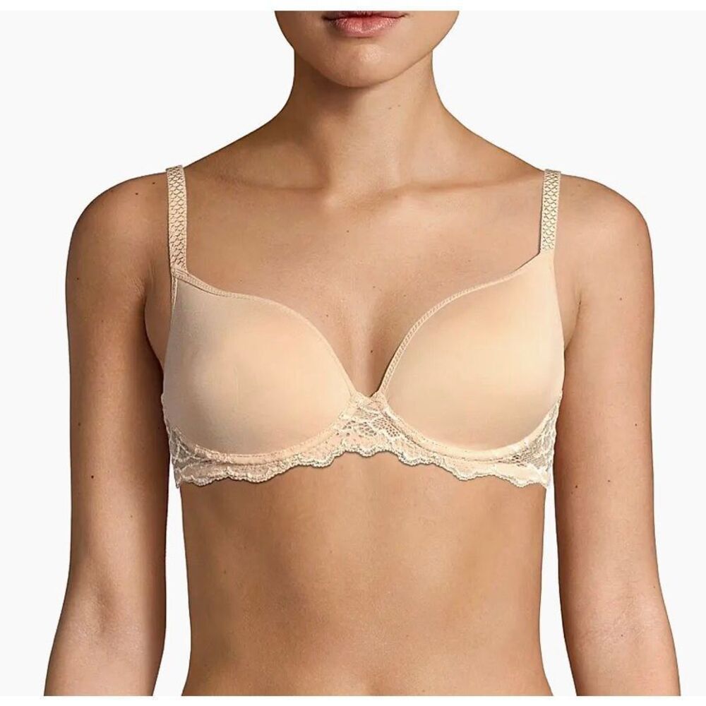Simone Perele Caresse 3D Plunge T-Shirt Bra | Peau Rose in 32F